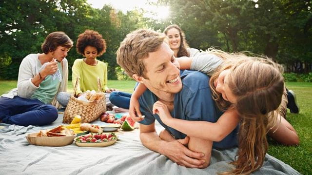 Family having a picnic